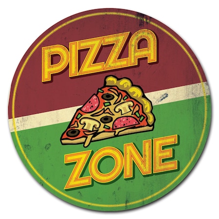 Farmers Market Pizza Zone Circle Corrugated Plastic Sign